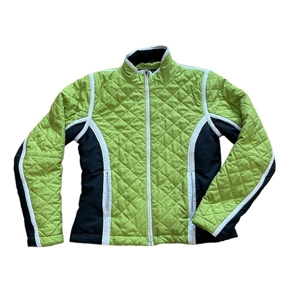 Obermeyer Jackets & Blazers - Obermeyer lime green white and black lightweight short insulated jacket size 4